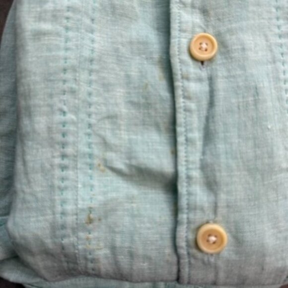 Tommy Bahama Light Teal 100% Linen Button-Up Shirt – Size Medium - Picture 10 of 10